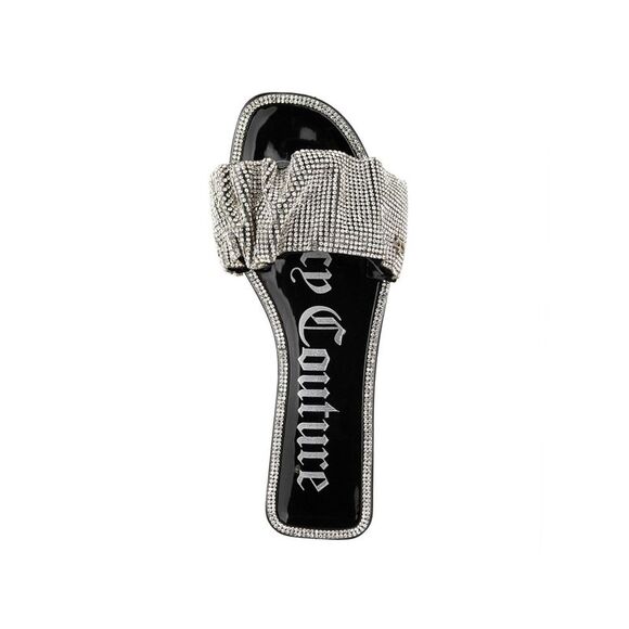 JUICY COUTURE Womens Black Mixed Media Hollyn Toe Slip On Slide Sandals 6 M - Picture 3 of 4